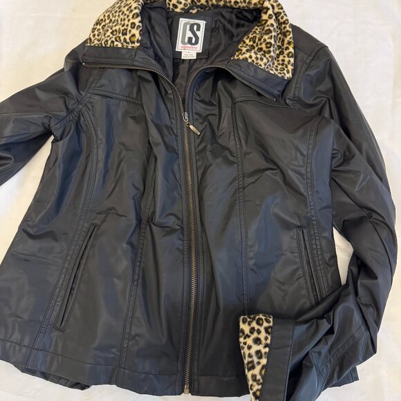 Vintage 90s /early Y2K Leopard-trim Bomber - Picture 3 of 7